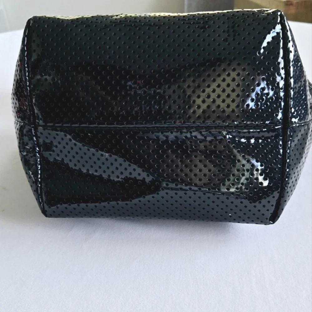 ♠️Kate Spade Patent Leather Satchel Perforated Navy Handbag